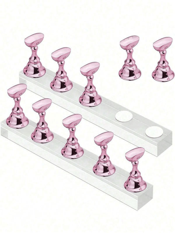 Y2K 1 套粉色指甲油展示架，磁性美甲练习架，亚克力美甲初学者用品套装，美甲沙龙设备及装饰，用于美甲展示和练习