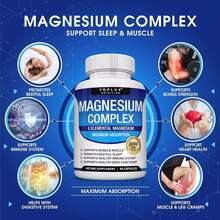 Toplux Magnesium Complex Capsules | 1000mg Multi-Source Magnesium Blend | Vegan Non-GMO Dietary Supplement | 90 Capsules - 1 Bottle - View 2