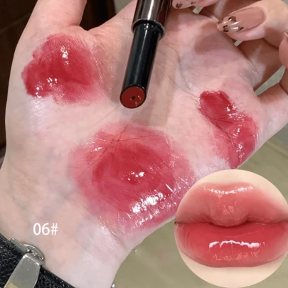 1 pièce/6 couleurs Brillant à lèvres unicolore effet miroir - Crayon à lèvres gel hydratant et non estompant, Baume à lèvres brillant, 6 options de couleurs (Baie, etc.) - Convient à tous les types de peau, non collant, adapté au maquillage quotidien et aux occasions spéciales