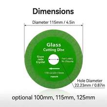 2pcs 100mm/115mm/125mm Diamond Saw Blades, Suitable For Angle Grinder Glass Cutting Discs, Can Smoothly Cut Glass, Jade, Crystal And Ceramic With Sharp And Precise Cutting Effect, No Cracking. - Diamond Glass Cutting Disc - View 4