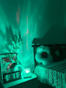 1pc Northern Lights Wave Projection Night Light, Glowing Cube Crystal Lamp With Touch/Remote Control, 16 Color LED Mood Light, Suitable For Bedroom, Ceiling, Camping, Wedding, Events, Galaxy Effect - Multicolor - View 2