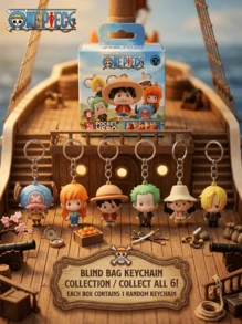 TOEI ANIMATION 1pc Official Authorized Blind Box Keychain (1 Set) - 3D Foam Mystery Box Decor Zipper Pull Keychain Backpack Accessories Collection Gift - Chopper, , , Zoro, Usopp, Sanji - Multicolor - View 5