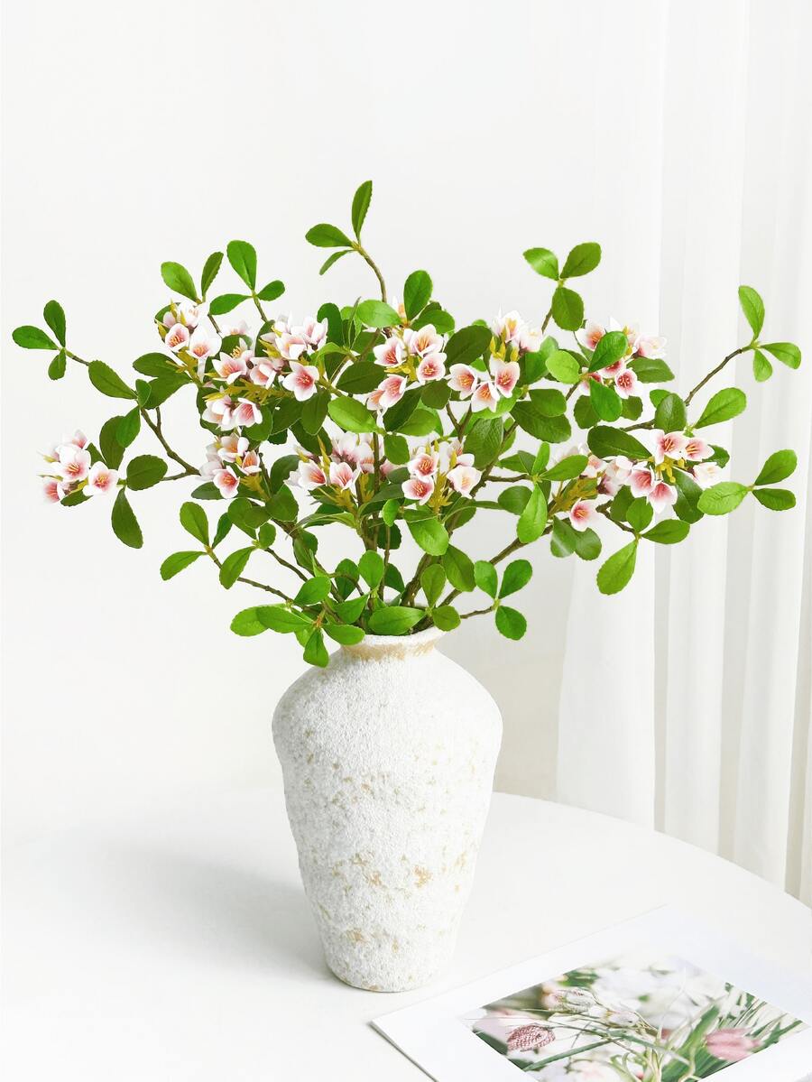 1/2/3pcs Artificial Hawthorn Flowers, 45cm Fake Flowers For Wall, Living Room, Bedroom, Wedding, Party Decor, Tabletop Filler, Home, Desktop Decor, Kitchen, Wedding, Tabletop, Centerpiece, Office, Garden, Outdoor, House, Yard Decoration, Suitable For Spring, Summer, Autumn, Winter - Baby Pink - View 1