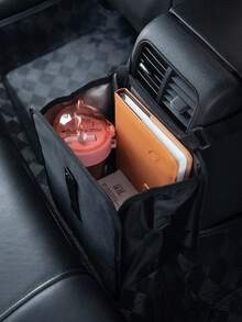 Multifunctional Storage Box, Car Hanging Trash Can, Made Of Black Oxford Cloth, Small Waterproof Leak-Proof Garbage Can, Foldable, With Adjustable Hanging Strap, Can Be Hung On Front Or Rear Seats, Also Can Be Used As Storage Bag For Snacks, Water Bottles Or Electronic Devices - Multicolor - View 10