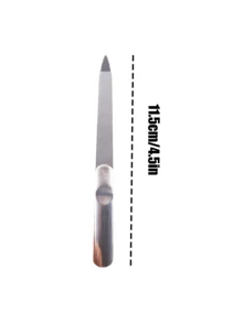 5pcs/2pcs/1pc Stainless Steel Nail File, Double-Sided Metal Nail File. Suitable For Natural Nails. Hand Care. Foot Care. Manicure Tools, Nail Trimming Tools. - Silver - View 7