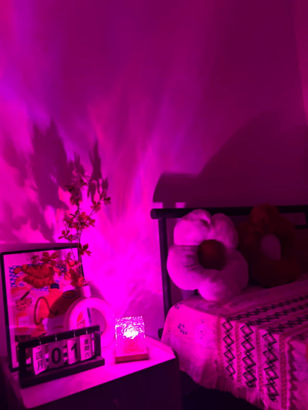 1 pieza Lámpara de onda de luces del norte, luz de cubo de cristal brillante con control táctil/remoto, 16 modos de cambio de color, adecuado para decoración de dormitorio, Navidad, Día de San Valentín, campamento y boda