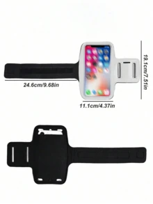 跑步健身专用臂带手机支架包，适用于 15/14/13/12/11 Pro Max/XS/XR/X/8/7/6 Plus/SE/Mini、Galaxy Ultra Edge/S24/S23/S22/S21/S20/Note 20/10 等机型，配有收纳袋和臂带，是徒步、骑行、跑步等户外运动的理想之选，黑色。 - 黑色 - 查看 7