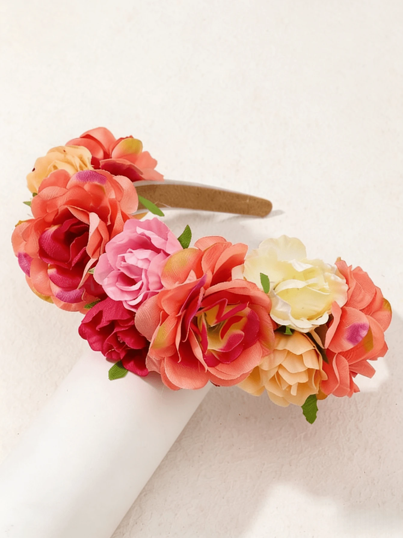 1 Peça Headband de Flor de Rosa Falsa Multicolorida, Acessório de Cabelo Casual e da Moda, Adequado para Praia, Férias, Uso Diário, Faixa de Cabelo, Verão, Férias, Viagem, Festival, Aniversário - Multicolorido - Visão 1