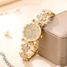 1 件简约时尚石英表，百搭，适合各种场合，/ 年末促销 / 生日礼物 / 节日礼物 - 金色 - 查看 1