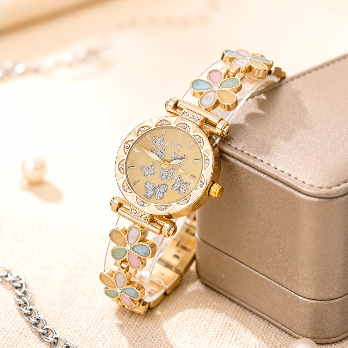 1 件简约时尚石英表，百搭，适合各种场合，/ 年末促销 / 生日礼物 / 节日礼物 - 金色 - 查看 1