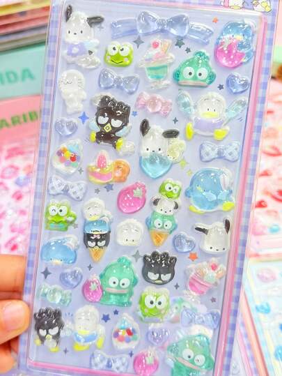 Crystal Handmade 3D Cartoon Cute Stickers, DIY High-End Creative Decorative Stickers For Mobile Phone, Tablet (Partial Styles May Have Color Difference, Sent Randomly)