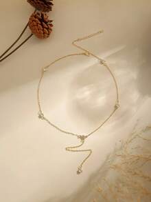 A Stainless Steel Necklace Is Fresh And Natural, With Warm Air. Golden Young Women Are Exclusive To Daily Commuting, Wearing A Spring Outing Atmosphere. - necklace - View 6