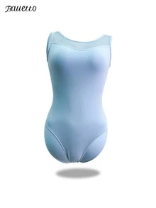 balletto Leotard de balet pentru adulți, costum de gimnastică strâmt cu croială înaltă, uniformă de dans pentru audiții fără mâneci, costum de antrenament de bază pentru femei - Albastru - Vizualizare 7