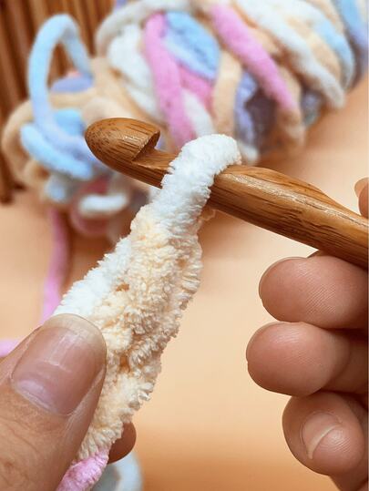 12支碳化竹钩针，天然质朴，尺寸3.0-10.0毫米，DIY手工编织工具