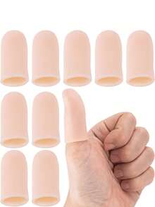4 peças/8 peças/16 peças Dedeira de Silicone Reutilizável e Almofada de Gel, Elástica e Confortável, Adequada para Esportes, Jardinagem, Trabalho, Capa Protetora Durável e Confortável para Mãos e Pés - Visão 2