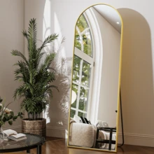 59"X 16" Arched Full Length Mirror Full Body Floor Mirrors,Gold - 金子 - 查看 6