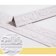 1pc 90.55 Inch X 4.72 Inch Self-Adhesive Removable PVC Corner Guard Edge Trim 3D Textured Decorative Strip For Kitchen, Bathroom, TV Frame, Picture Frame And Furniture Protection - Easy Install/Removal, Decorative Baseboard - A - View 17