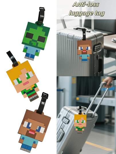  1个Minecraft像素风草方块三层蛋糕架，马赛克草方块电子游戏桌面收纳架，完美的万圣节、圣诞节、生日派对桌面装饰