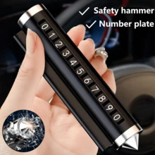 Martillo de 2 en 1, placa de matrícula de coche, martillo de rescate multifuncional para coche, martillo de escape y rompedor de ventanas - A - Ver 1