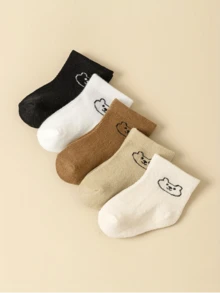 5pcs Baby & Toddler Socks, Newborn Infant Socks, Kids School Socks - Multicolor - View 3