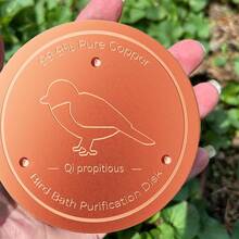 1/2pcs Copper Bird Bath Tray, 0.6mm Reinforced 99.99% Pure Copper Cleaning Plate With 3-Point Support, Enables Year-Round Physical Cleaning Water For Outdoor Bird Bath Bowl - One Red One - View 1