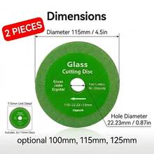 2pcs 100mm/115mm/125mm Diamond Saw Blades, Suitable For Angle Grinder Glass Cutting Discs, Can Smoothly Cut Glass, Jade, Crystal And Ceramic With Sharp And Precise Cutting Effect, No Cracking. - Diamond Glass Cutting Disc - View 11