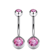 2 chiếc khuyên rốn ren trong G23 bằng hợp kim titan, trang sức xỏ rốn ngắn 14G - Khuyên rốn - Xem 11