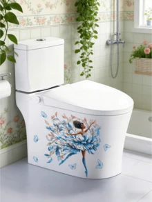 1 miếng dán trang trí nhà vệ sinh hình thiên thần cô gái ba lê nhiều màu sắc, decal dán tường phòng tắm, nhà bếp, phòng khách, phòng ngủ, decal trang trí nhà cửa ngộ nghĩnh, decal dán tường PVC chống thấm nước, có thể tháo rời, dễ dán và dễ gỡ, trang trí nhà cửa, decal dán tường. - Nhãn dán trang trí nhà vệ sinh - Xem 2