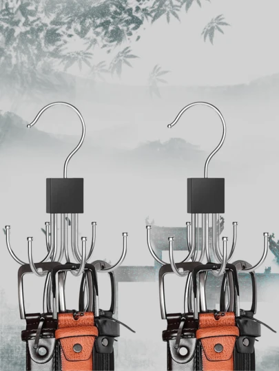 1pc Four Claw Rotating Hook Hanging Design For Bags, Ties, Scarves, Scarves, Clothes And Hats, 5kg Load-Bearing Plastic Storage Hook, Rotating Six Claw Hook, Metal Clothes And Hats Hanging, Surrounding Scarves, Wardrobe Storage Hanging Rack, Multifunctional Small Clothes Hanger