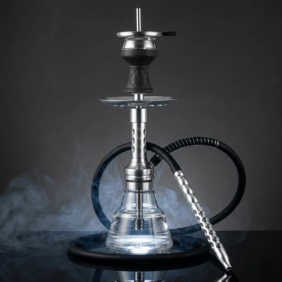 Set de narguilé 28 trous avec céramique lourde, filtre, embout buccal, papier d'aluminium et pinces. Set de narguilé portable en alliage d'aluminium moyen, convient pour les voyages, l'usage personnel à la maison et plus encore