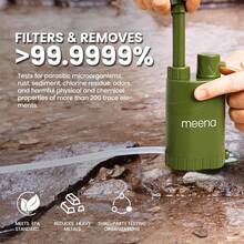 This Compact Water Purifier Pump Features A Replaceable Carbon Filter With A Filtration Accuracy Of 0.01 Microns And Four Filtration Stages, Making It Ideal For Outdoor Emergencies And Survival Situations – Perfect For Camping, Hiking, And Backpacking Trips. - 戶外淨水器 - 查看 6