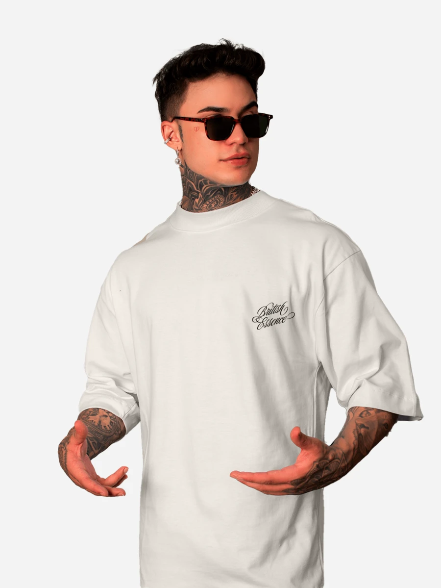 DMUNIZ Oversized Crew Neck T-Shirt, British Essence Santinni, New Release, Gym Fashion. - Kem - Xem 1