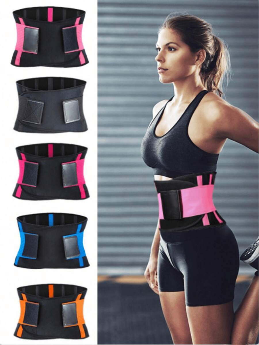1pc 4-Strap Compression Sports Waist Brace, Adjustable Elastic Waist Support Belt For Men And Women, Fitness, Running - Multicolor - View 1