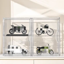 1 pieza Caja de almacenamiento de acrílico transparente multifuncional - Estuche de exhibición a prueba de polvo adecuado para modelos, herramientas y libros | Contenedor de almacenamiento transparente, estante de exhibición de productos, almacenamiento de bolsas, almacenamiento de juguetes, almacenamiento de zapatos, almacenamiento de cosméticos - transparente - Ver 9