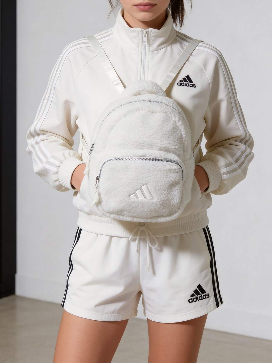 Adidas 女士双肩包 W FLUFFY BP 运动休闲双肩包 学生双肩包 日常双肩包 KB5958 [仅包] - 漢玉白 - 查看 1