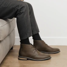 Men's Desert Boots, Classic Retro Derby Boots, Wear-Resistant Anti-Slip Casual Ankle Boots - Mocha Brown - View 2