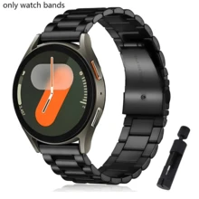 1条20mm/22mm黑色耐用不锈钢表带，适用于三星Galaxy Watch 7/6/5/4 40mm/44mm Pro 4 Classic Active 2、Watch GT 4 3 Pro GTR GTS、荣耀手表、传统机械石英表替换表带，男士商务休闲日常佩戴，父亲节、男友生日、周年纪念日礼物 - 黑色 - 查看 14