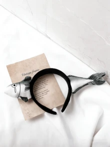 1pc Unisex Funny Cartoon Fish Headband, Photo Prop & Washing Face Headband - Multicolor - View 3