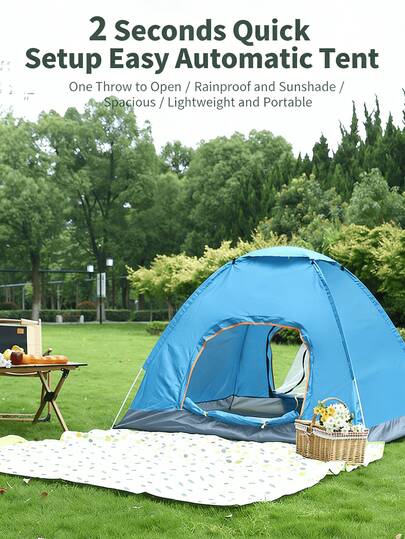 2-Person Automatic Camping Tent, Portable Folding Waterproof Tent Suitable For Hiking And Backpacking, Easy To Install