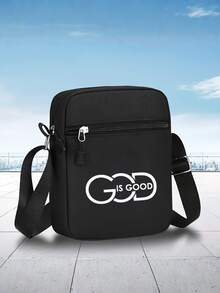 Set de 1 pieza/2 piezas de gorra de béisbol y bolso bandolera con estampado gráfico "DIOS ES BUENO", moda urbana para deportes al aire libre con visera plana ajustable, adecuado para uso diario, regalo para ti y tus amigos - Multicolor - Ver 9
