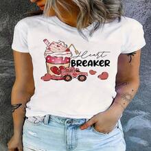 Camiseta Oversize Extra Grande 1 Unidad para Mujer, Top Casual de Manga Corta y Cuello Redondo para Primavera/Verano, Ajuste Cómodo y Elástico, Diseño Divertido para Vestido de Verano, Estampado Duradero, Regalo para el Día de la Madre - Multicolor - Ver 1