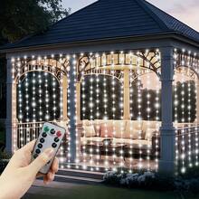 USB Powered Outdoor String Lights, Holiday Wreath Fairy Lights, Room Curtain Lights, Camping Decor Lights, Patio Decor, Birthday Gift, Date Night Decor, Remote Control Curtain Lights, Family Gathering Decor Lights, 4 Light Colors, Yard Decor, 8 Lighting Modes Wedding Party Romantic Atmosphere Decoration Lights, Wall Decor, Christmas & Halloween Decor - USB Curtain Light String - View 16
