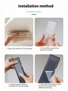 1/2pcs Heatproof Practical Hanging Glass Cup Holder, No Drilling Required, Thick Glass Cup Rack For Home Use - Black - View 5