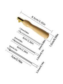 3-Head Interchangeable Wooden Embroidery Needles, Cross Stitch Sewing Tools, Includes 1 Threader, DIY Sewing And Handicraft Supplies - Puncture Needle - View 8