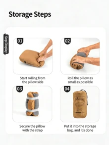 This Portable Slow-Rebound Memory Foam Pillow For Outdoor Camping Is Available In A Variety Of Colors, Is 10 Cm High, And Provides A Quiet And Comfortable Sleep Experience. The Slow-Rebound Material Effectively Supports The Neck And Shoulders. - Camping Pillow - View 11
