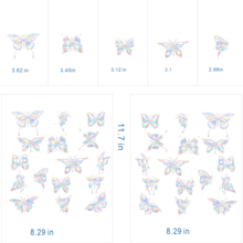 SHAWULA 16 Pieces Butterfly Window Clings - Anti-Collision Window Decals To Save Birds From Window Collisions, Non Adhesive Prismatic Vinyl Window Clings, Rainbow Stickers - Multicolor - View 5