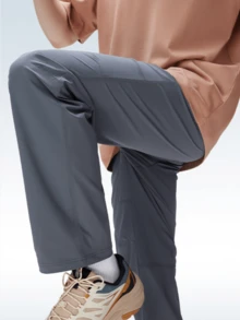 CAMEL CROWN Men's Moisture-Wicking Quick-Dry Solid Color Sports Pants, Suitable For Spring, Summer And All Seasons - Tranquil Gray - View 2