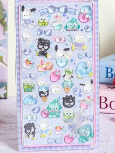 1pc Cute 3D Pattern Decorative Sticker Toy, Cartoon Sticker, Cute Cat Pattern, Reusable Waterproof Sticker, DIY Phone Girl Embossed Crystal Children Sticker, Gem Sticker, Handmade Decorative Puzzle Reward Sticker, Suitable For Students And Children, DIY Sticker, New Year Gift, Valentine's Day Gift, Easter Gift (Some Styles May Have Color Differences And Be Randomly Sent)