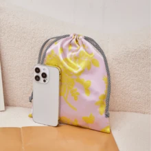 1pc Portable CCD Camera Storage Bag With Drawstring, Drawstring Gift Bag, Digital Product Storage Pouch, Compact Travel Storage Bag, Suitable For Outdoor Photography Enthusiasts And Travelers - Gold - View 6