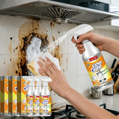 3pcs New Arrival Spring Summer 60ml Lemon Extract Kitchen Foam Cleaner, Heavy Duty Oil Stain Remover For Range Hood Cooktop Oven, Powerful Deep Cleaning Degreaser Spray, Multifunctional Home Kitchen Cleaning Supplies For Daily Use Holiday House Cleaning Home Refresh, Fast Dispatch Items With Free Delivery Service
